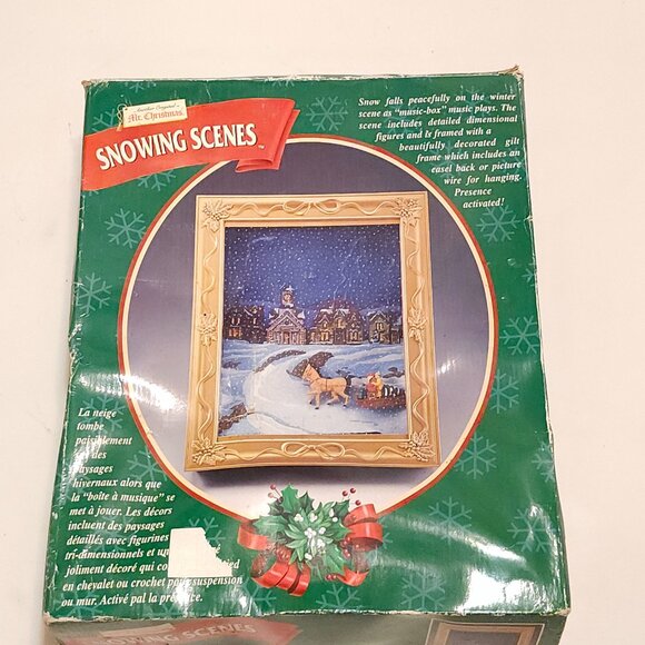 VINTAGE Mr. Christmas Snowing Scenes Magical Photo Frame Musical Moving Snow - Picture 4 of 11